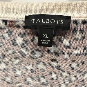 Talbots Women's Animal Print Sweater - Brown, Black and White